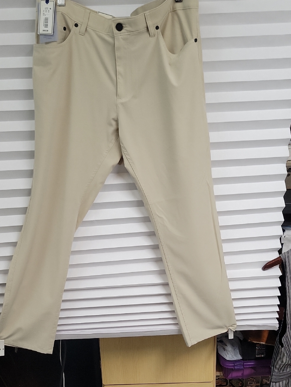 NWT ROWM Men's Light Beige Chinos. 36 X 30 LIGHTWEIGHT and SOFT